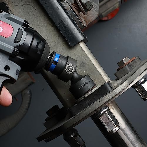DURATECH 3/8" Drive Impact Universal Joint Socket Set, 16-Piece, 8-24MM | Swivel Socket Set, Metric, Cr-Mo Steel, EVA Foam Organizer - size: 16pc
