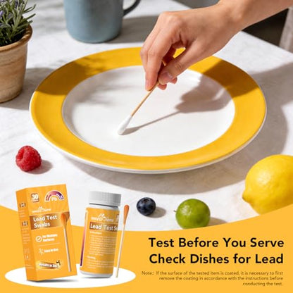 Easy@Home Lead Test Kit – 30 Rapid Swabs Without Vinegar, 30-Second Results | Surface Lead Screen for Painted Walls, Woodwork, Cabinets, Furniture, Toys, Dishes & Exposed Plumbing #EZLT-S:30