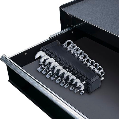 20-Piece Metric and SAE Premium Stubby Combination Wrench Set with Storage Rack | Metric 10mm to 19mm, SAE 5/16” to 7/8”, No Skipped Size | Cr-V Steel, Mirror Chrome Finish, Short Length and Slim Body - size: Metric and SAE Set