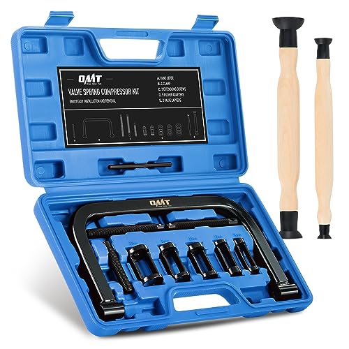 Orion Motor Tech Valve Spring Compressor, 10 Piece Spring Clamp Tool Kit with C Clamp, Collet Pusher Adapters, Extension Rods, and Lever for Car, Motorcycle, ATV, and Small Engine Repairs - color: Blue