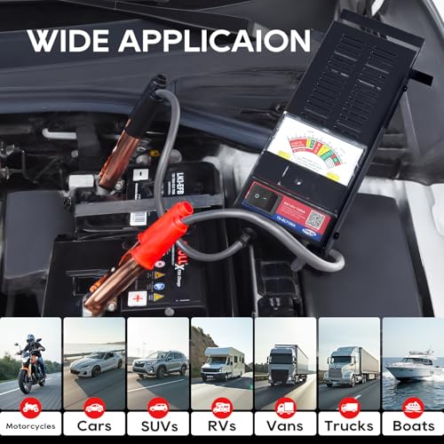 TOPDC Car Battery Tester, 6V/12V, Battery Load Tester 100-1000 CCA, Automotive Battery Tester 100 AMP, for Cars, RVs, Motorcycles, ATVs, Boats - size: TD-BLT100A