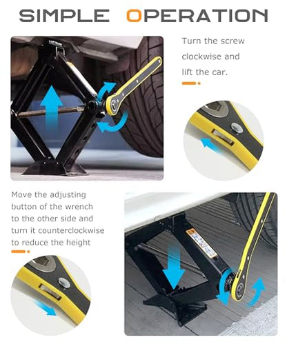 SCUARI Car Jack,Car Jack and Stand Kit,2 Ton Scissor Jacks,Cars Accessories Auto Emergency Kit with Lug Wrench,Jacks for Cars,Lug Wrench Tire Changing Kit,Portable Tire Changing Kits for SUV
