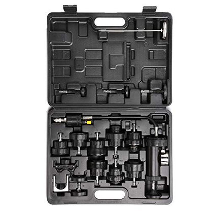 WINTOOLS 18pcs Auto Cooling System Radiator Cap Pressure Tester Kit Pump Gauge Adapters
