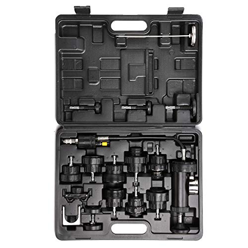 WINTOOLS 18pcs Auto Cooling System Radiator Cap Pressure Tester Kit Pump Gauge Adapters
