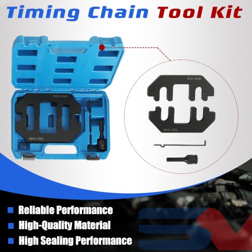 Timing Chain Kit w/Water Pump Camshaft Holding Tool & Timing Alignment Holder Tool | Fit For Ford Edge Explorer Flex Taurus Mustang Lincoln MKX MKS 2012-2019 3.5L 3.7L V6 AW6348 303-1530 90738S