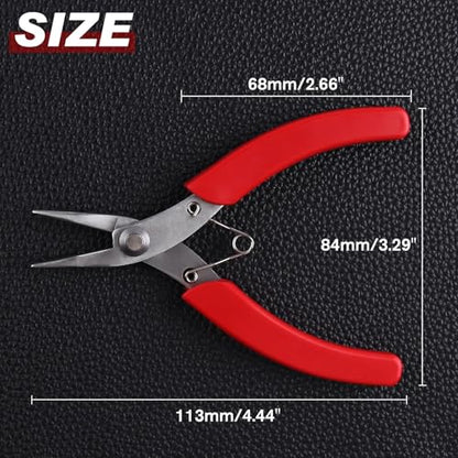 SPEEDWOX 4.5 Inch Mini Long-Nose Pliers for Jewelry Making Tweezer Nose Pliers Mini Needle Noses Plier with Smooth Jaws Chain Nose Plier Jewellery Making Tool - size: 4.5" Chain Nose