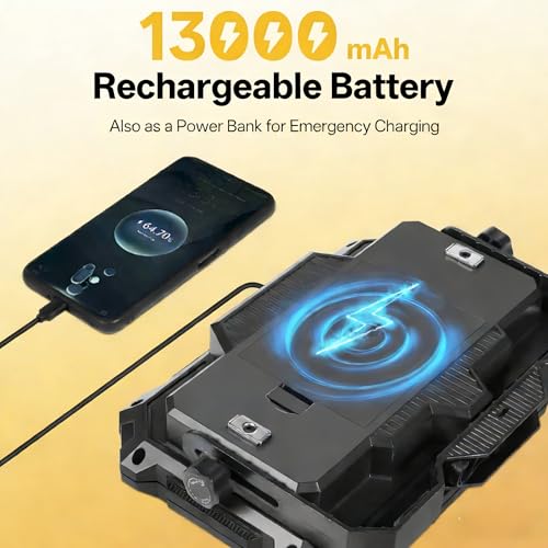 LED Work Light, Portable Rechargeable Magnetic Work Light | 10000LM output with 4 lighting modes, IP65 waterproof protection and a 13000mAh battery for garage, camping and emergency use
