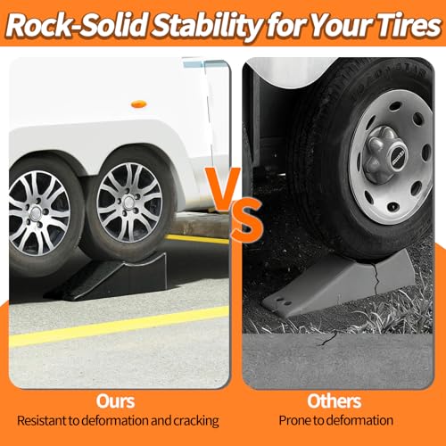 2 Piece Tandem Wheel Ramp, Portable Car Service Ramp, 5.5in Tire Lift Trailer Wheel Jack RV Flat Tire Ramp, for Routine Tire Replacement Repairs