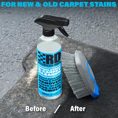 Relentless Drive Car Carpet & Upholstery Cleaner Kit – Seat Cleaner | Car seat shampoo, upholstery stain remover, carpet cleaning kit with brush
