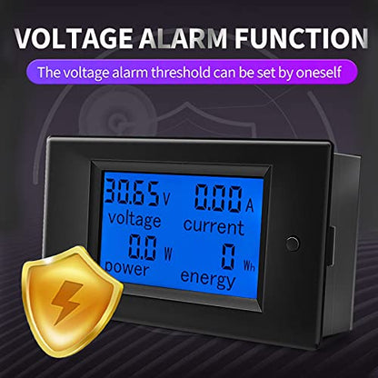 DC 6.5-100V 100A Digital Battery Monitor, LCD, Solar, Multifunction | Solar Power Meter, Multimeter, Voltmeter, Ammeter, 12V/24V/48V, for RV, Car Battery, Current Voltage, Display - style: DC 100A Battery Meter