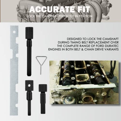 5PC Cam Timing Alignment Tools Compatible with Ford/Mazda 303 465 574 507 | Timing Belt Tool Set for Ford Mazda 2.0L 2.3L 2.5L MZR Duratec Engines, Quality Aluminum & Steel