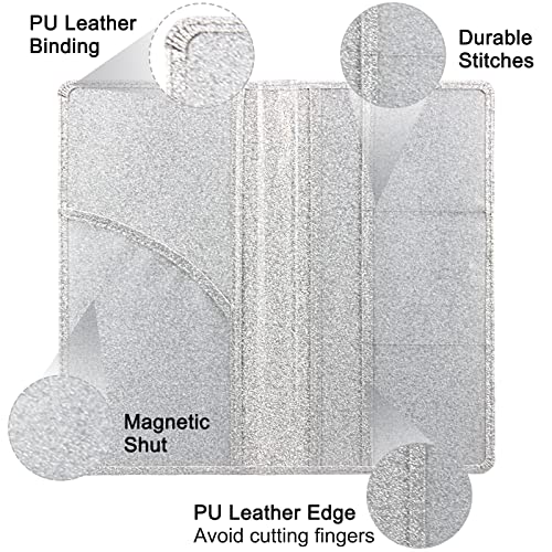 Car Registration and Insurance Holder, Premium Leather Insurance and Registration Holder,vehicle Glove Box Car Organizer, with Magnetic Shut for Cards, Driver License (Glitter Silver) - color: 04-Glitter Silver