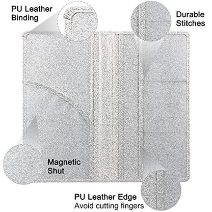 Car Registration and Insurance Holder, Premium Leather Insurance and Registration Holder,vehicle Glove Box Car Organizer, with Magnetic Shut for Cards, Driver License (Glitter Silver) - color: 04-Glitter Silver