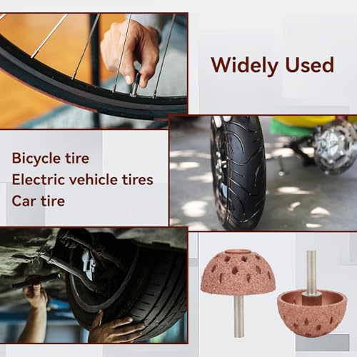 2PCS Tire Repair Buffer Wheel, Tungsten Steel Buffing Wheel Bowl Type Grinding Head with 6mm Shank Power Tool Accessories for Tire Polishing
