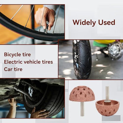 2PCS Tire Repair Buffer Wheel, Tungsten Steel Buffing Wheel Bowl Type Grinding Head with 6mm Shank Power Tool Accessories for Tire Polishing