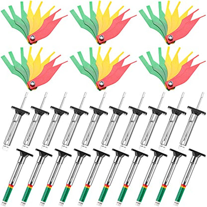 Tire Tread Depth Gauge Brake Lining Gauge Set Color Coded Tire Brake Lining Thickness Automotive Pad Measure Ruler Tool(30 Pcs)