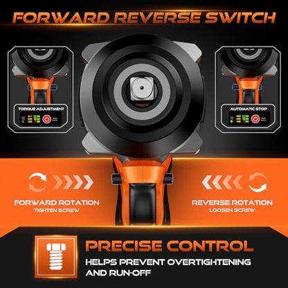 DECERK 900Nm High-Torque Impact Wrench - Covers 94% of OEM Torque Specs for Trucks, SUVs & Farm Equipment [4000mAh Dual Batteries] [1/2 Inch Driver] [21V MAX] Brushless, Cordless, Electric, Power,Gun - size: 900 N.m with Two Batteries