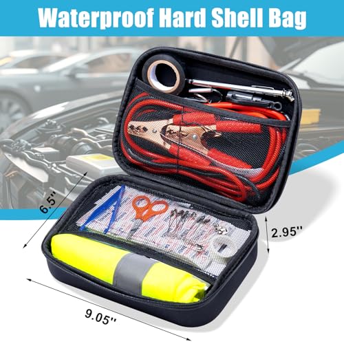 Car Roadside Emergency Kit, Portable Car Safety Kit Car Kits for Emergency, Black - color: Black