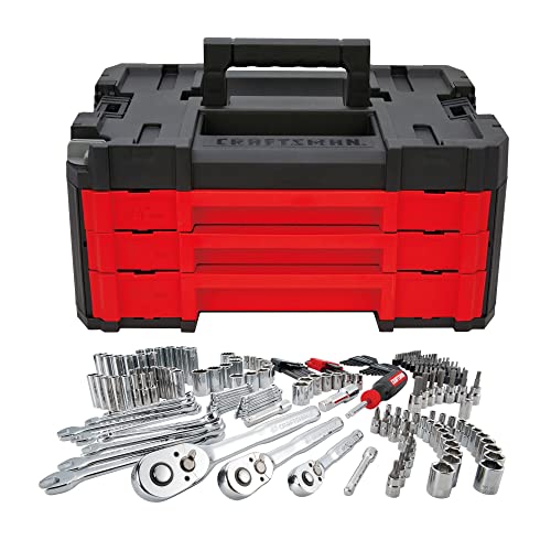 CRAFTSMAN Mechanics Tool Set, 230-Piece Hand Tool and Socket Set with 3-Drawer Tool Box (CMMT45305) - style: 230 Piece Set