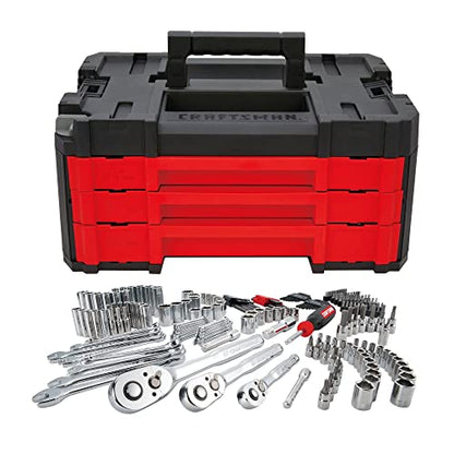 CRAFTSMAN Mechanics Tool Set, 230-Piece Hand Tool and Socket Set with 3-Drawer Tool Box (CMMT45305) - style: 230 Piece Set