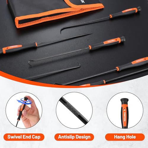 ValueMax Pick and Hook Set, Precision Pick Set with Tool Bag, Perfect for Automotive/Electronic Repair, O-Ring/Oil Seal Gasket Puller and Remover(6PCS) (Pack of 2) - size: Small (Pack of 2)