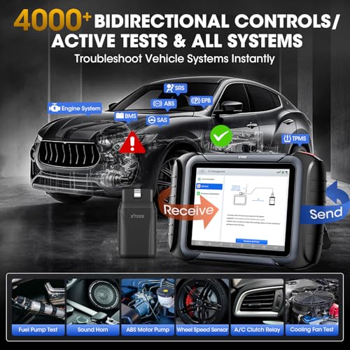 XTOOL D8W Bidirectional Scan Tool with AI-Assisted, 3 Years Free Update, OE-Level Full System Diagnosis, ECU Coding, Topology Scanner, 42+ Reset Services Wireless OBD2 Scanner, CAN FD & DoIP
