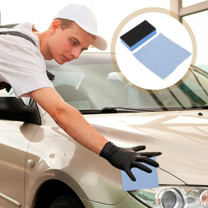 Blue Applicator Sponge Pad Set for Car Exterior and Tires, Versatile Polishing Tool with Better Grip, for Automotive Detailing Kit and Car Detailing Projects