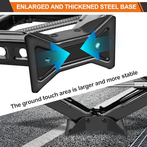 Generic 2T Scissor Jack Car Jack with Larbor-Saving Ratchet Wrench Easy to Lift or Low, Adjustable Lifting Height from 90mm to 360mm, Lightweight Portable Scissor Lift Jack for Small, Medium Vehicles