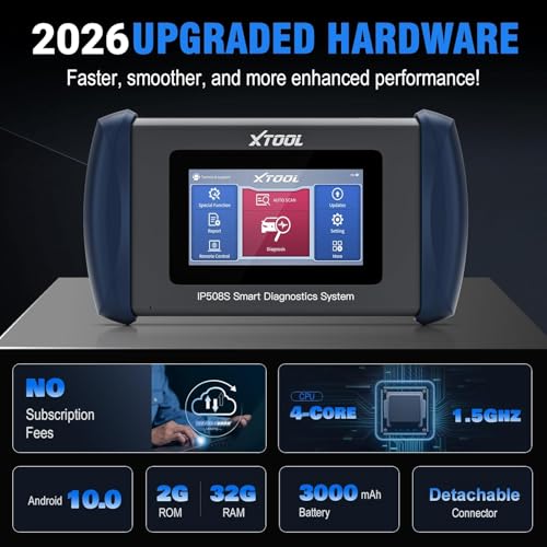 OBD2 Scanner Diagnostic Tool XTOOL IP508S: Code Reader for Cars & Trucks with 15 Resets, Crank Sensor Relearn, ABS Bleed, CAN FD for GM, Engine, ABS, SRS, Transmission Car Diagnostic Tool, Android 10