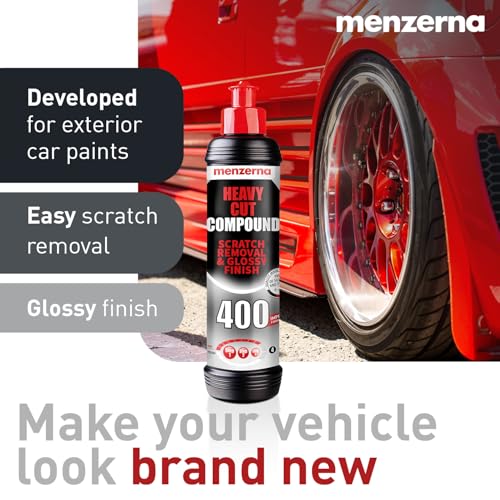 menzerna Scratch and Swirl Remover Kit I Car polishing Set with Menzerna Heavy Cut 400 (8oz) and 3,5 Inch Polishing Pad I Deep Scratch Repair Kit for All Types of Vehicles - style: 8oz + Pad