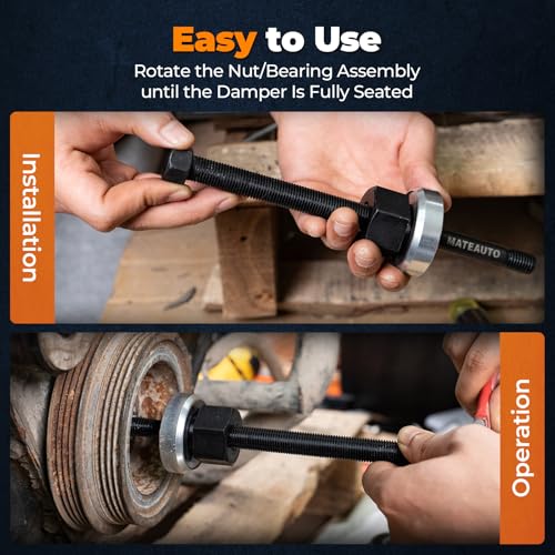 5 Piece Harmonic Balancer Installer Tool Set | 4 Adapters & Nut Bearing, Long Reach Crank Pulley Underdrive Pulley Damper Installation Tool Kit for Smooth Install