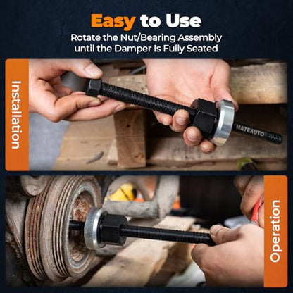 5 Piece Harmonic Balancer Installer Tool Set | 4 Adapters & Nut Bearing, Long Reach Crank Pulley Underdrive Pulley Damper Installation Tool Kit for Smooth Install
