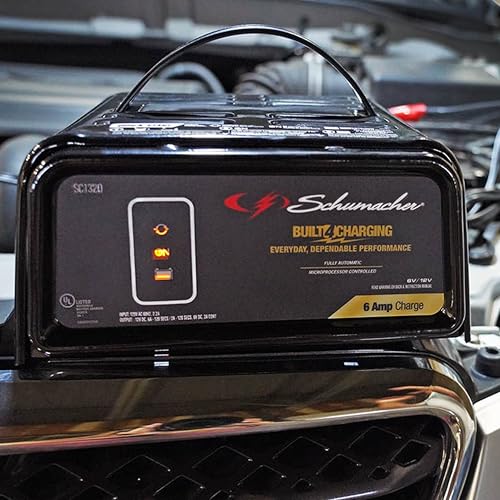 Schumacher Electric Battery Charger and Maintainer, SC1320, 3-in-1, Fully Automatic, 6 Amps, 6 Volt, 12 Volt, for Car, SUV, Truck, and Marine Batteries (Pack of 2) - size: No Size (Pack of 2)