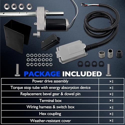 1824200100 Electric Powered Trailer Jack Kit - 12,000 lbs, 12V, Heavy-Duty Powered Drive Kit with Single Speed Jacks and Control Switch - Weather-Resistant for RVs, Campers, and Trailers
