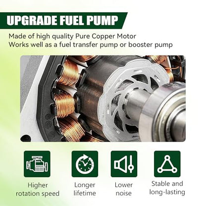 12D Micro Electric Diesel Fuel Pump Universal 5/16 inch Inlet and Outlet 12V 1-2 A, 35 GPH, 4-7 PSI - color: 4-7PSI 35 GPH for diesel