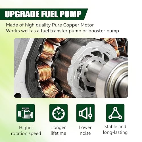 12D Micro Electric Diesel Fuel Pump Universal 5/16 inch Inlet and Outlet 12V 1-2 A, 35 GPH, 4-7 PSI with 5/16 Inch (8mm) ID Fuel Line Hose 6.56FT - color: 4-7PSI 35 GPH for diesel+ 6.56FT Fuel Line