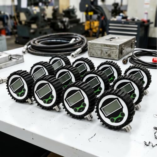 MEANLIN MEASURE Digital Pressure Gauge 0-300 PSI, 1/4" NPT Lower Mount Pressure Gauge with Rubber Protective Cover, Suitable for Pneumatic System, Tire Inflator Pump Air Pressure Measurement - size: 0-300 PSI