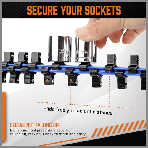 HORUSDY 6Pcs Double Sided Socket Organizer, 1/4-Inch, 3/8-Inch, 1/2-Inch, Premium Quality Socket Holders (6Pcs Double Sided Socket Organizer) - style: 6Pcs Double Sided Socket Organizer