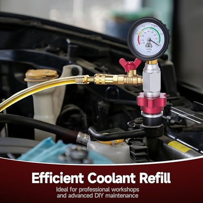 BILITOOLS 10-Piece Coolant Vacuum Refill Kit, Quick Airlift, Universal | Copper-Cased inHg/PSI Gauge. Metal Valves, Brass Fittings, Airtight Seal. Adapters 0.3-2.2in. Clear Hose, Auto-Fill Design - size: 10-pc Coolant Vacuum Refill Kit