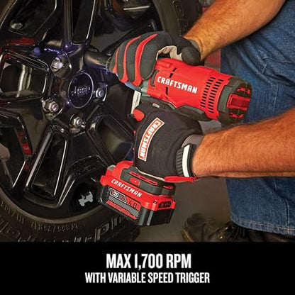 CRAFTSMAN V20 RP 1/2 inch Cordless Impact Wrench Kit, Brushless, 4Ah Battery and Charger Included (CMCF900M1) - style: Impact Wrench Kit