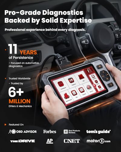 ANCEL FX6000 Bidirectional OBD2 Scanner, 4-System Diagnostic Tool for ABS, SRS, Transmission & Engine, 7+ Reset, Oil/EPB/BMS/SAS/Throttle Reset, ABS Bleeding, Live Data, Auto VIN, Lifetime Update - color: Red-Black