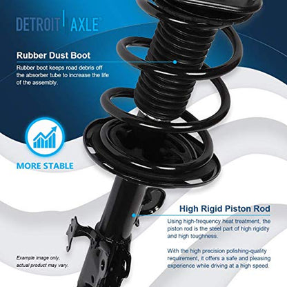 Detroit Axle - 3.5L Front Struts + Lower Control Arms w/Ball Joints | Replacement for 2006-2012 Toyota RAV4-4pc Set - size: 4CQ2500769/Big Kit