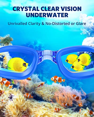 Aegend Swim Goggles, Swimming Goggles No Leaking Full Protect Adult Youth - color: Blue Sliver