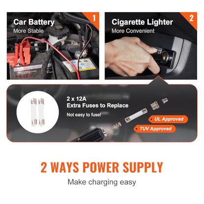 VEVOR Electric Car Jack 5 Ton with Electric Impact Wrench & Inflator Pump | 12V 11023 lbs Hydraulic Floor Jack, Portable Tire Changing Kit, with LED Light, for SUV Sedan Truck, Garage Repair Tool