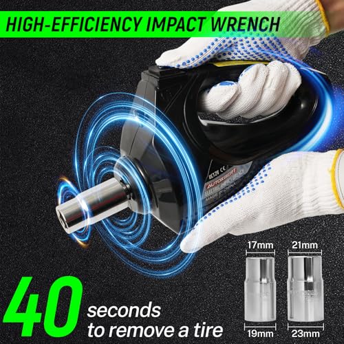 Electric Car Jack 5 Ton 11000lbs 4 in 1 12V Hydraulic Floor Jack Kit with Electric Impact Wrench & Tire Inflator Pump Digital Display Lift Range 6.1-17.7 Inch for SUV Sedan Truck Emergency Tire Change
