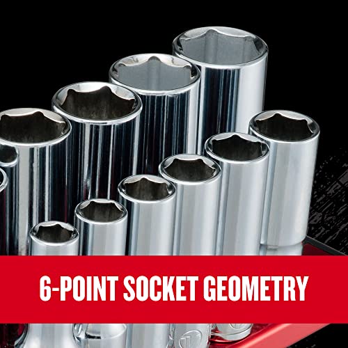 CRAFTSMAN V-SERIES Socket Set, Deep MM, 3/8 Inch Drive, 12 Piece (CMMT17560V) - style: Deep MM