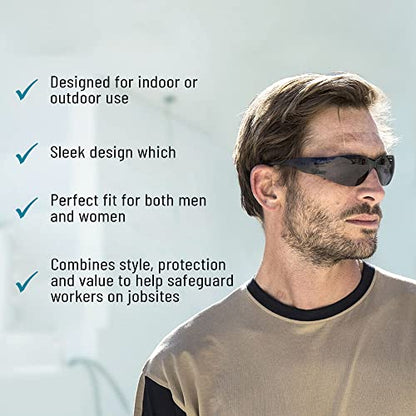 ATERET Protective Polycarbonate Safety Glasses White For Nurses Mechanic Electrician Saftey Glasses Goggles Anti Fog Eye Goggles Safety Protection (12 Pairs, Grey&Clear) - color: Combo (Clear&grey), size: 12 pairs