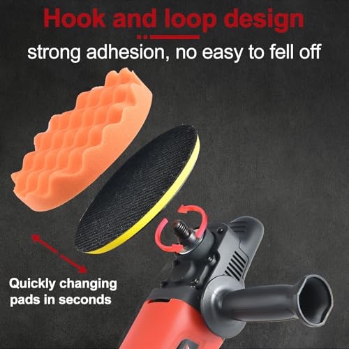 AOBEN Rotary Buffer Polisher,1200W 6-inch/ 7-inch Car Buffer,Car Polisher Waxer Kit with 6 Variable Speed 1000-3500RPM & 4 Polishing Pads,Detachable Handle for Boat,Car Polishing and Waxing - size: AT3501A