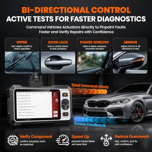 ANCEL FX6100 Bidirectional Scan Tool, Full System Scanner with 15+ Reset | Diagnostic Scanner with Brake-pad/Battery/ABS/TPMS/Steering Angle/Injector Coding, CAN FD & FCA AutoAuth Lifetime Free Update