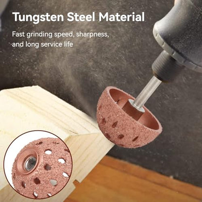 2PCS Tire Repair Buffer Wheel, Tungsten Steel Buffing Wheel Bowl Type Grinding Head with 6mm Shank Power Tool Accessories for Tire Polishing